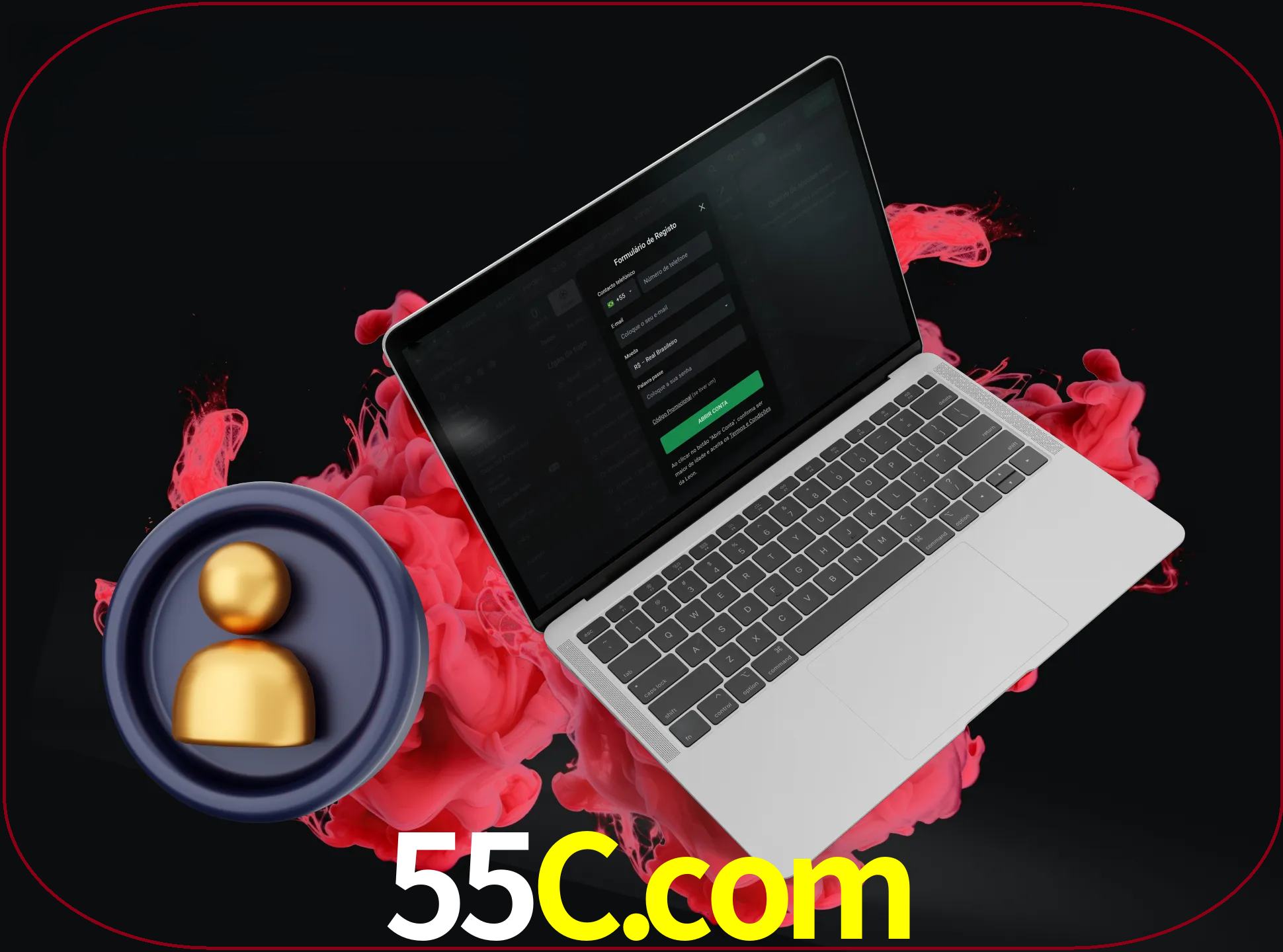No cabeçalho do site 55c, clique no botão que o levará a um formulário especial onde terá de introduzir as suas informações actuais.